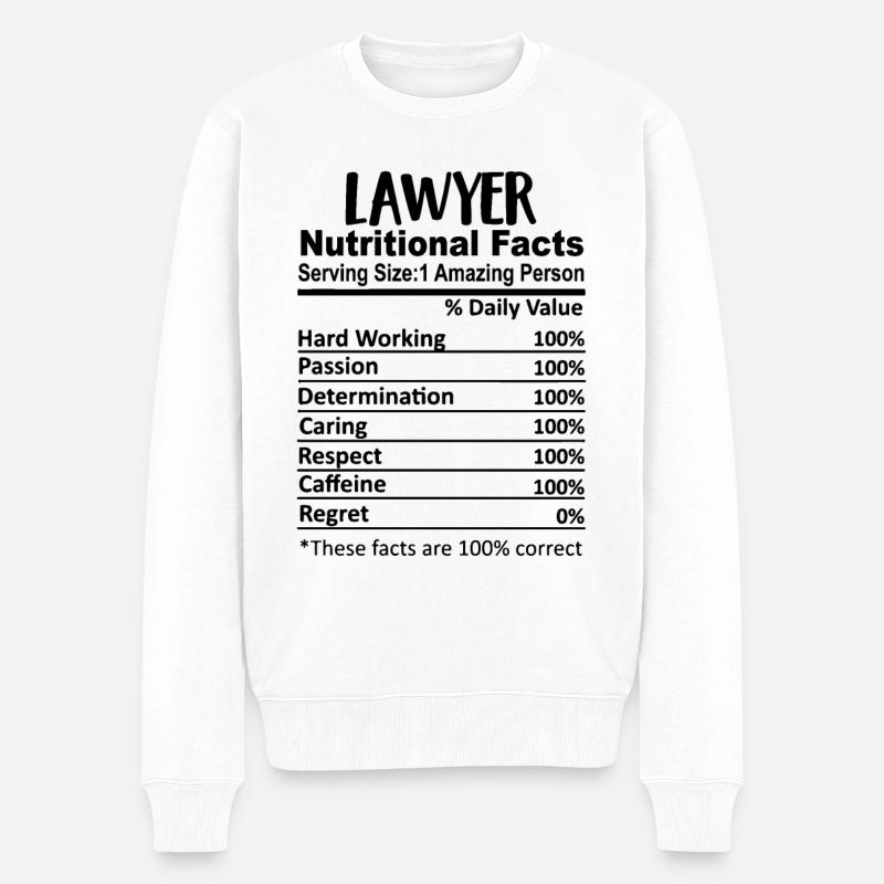 Anwalt Nährwertangaben Lustig - Männer Premium Bio Pullover - Weiß