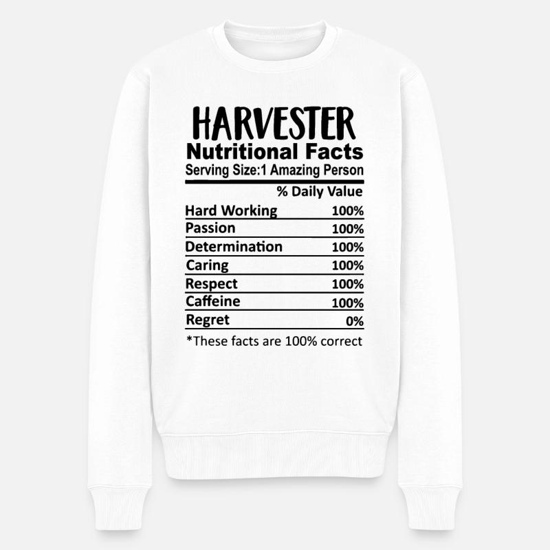 Harvester Nährwertangaben lustig - Männer Premium Bio Pullover - Weiß