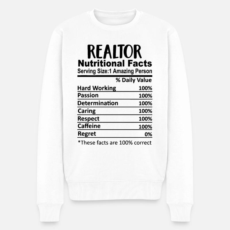 Makler Nährwertangaben Lustig - Männer Premium Bio Pullover - Weiß