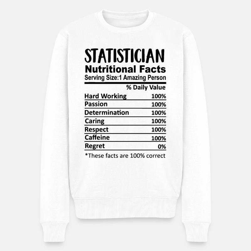 Statisticien Nutrition Facts Drôle - Pull Premium bio Homme - blanc