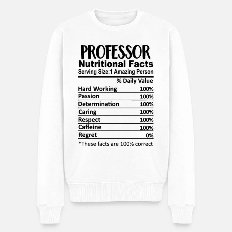 Professor Nährwertangaben lustig - Männer Premium Bio Pullover - Weiß