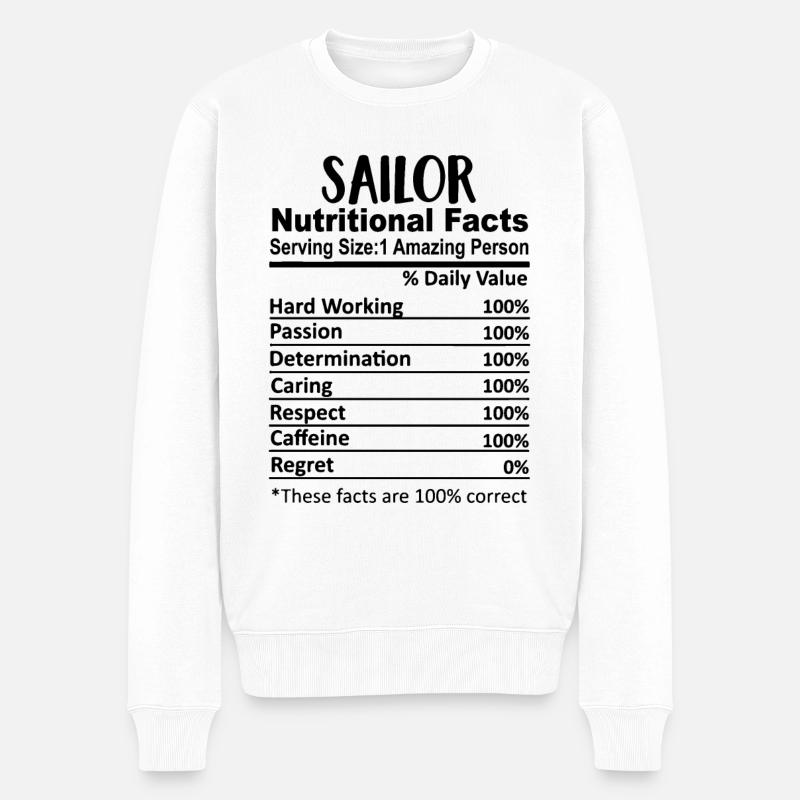 Sailor Nutrition Facts Drôle - Pull Premium bio Homme - blanc