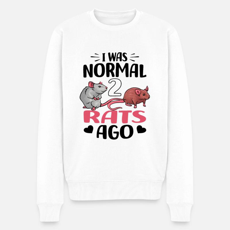 Ratten - Männer Premium Bio Pullover - Weiß