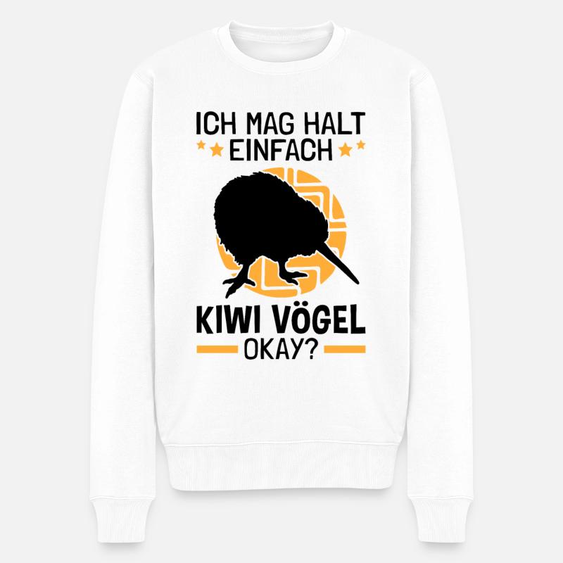 Ich mag einfach Kiwi Vogel Neuseeland - Männer Premium Bio Pullover - Weiß