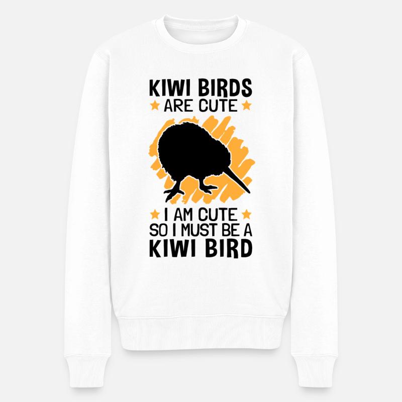 Kiwi Vogel sind süß also bin ich ein Kiwi Vogel - Männer Premium Bio Pullover - Weiß