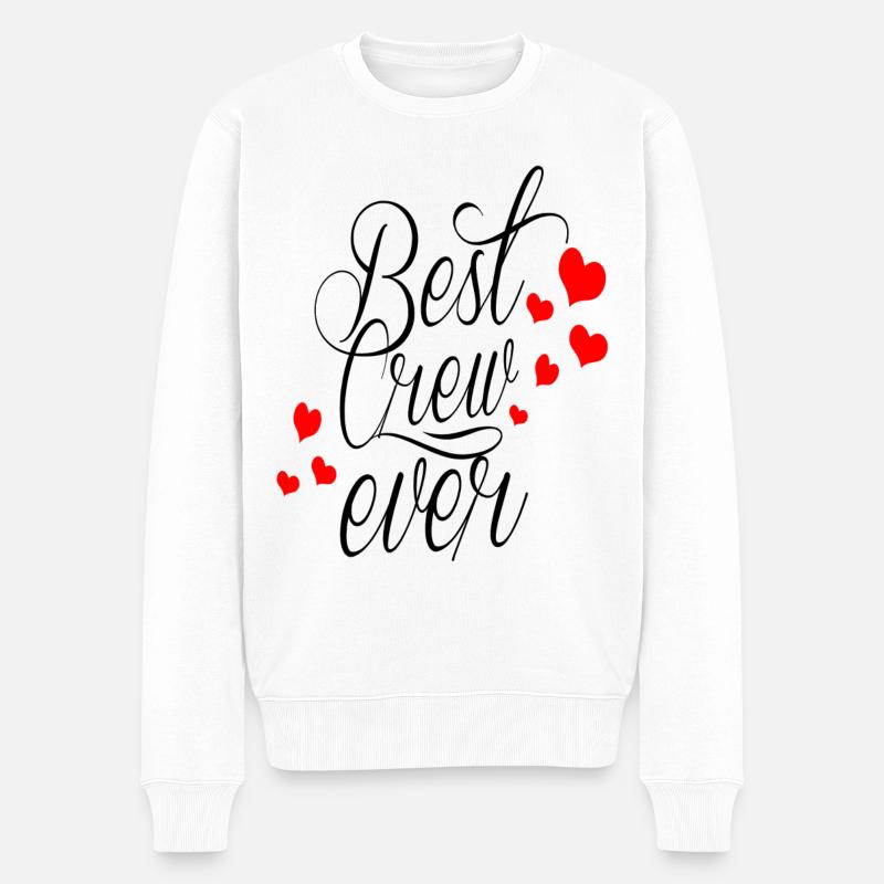 BEST CREW EVER - Männer Premium Bio Pullover - Weiß