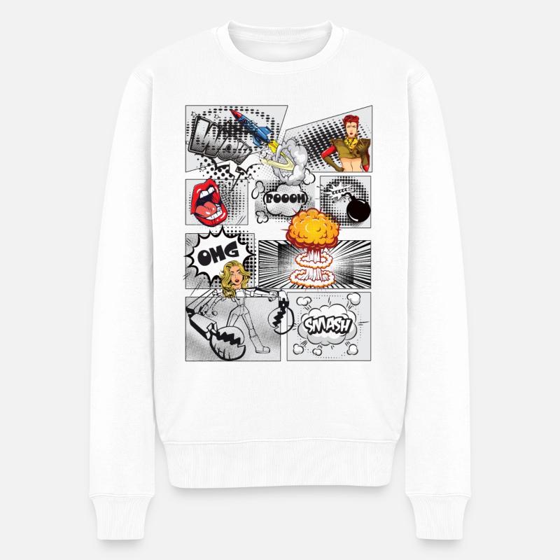 Style comique - Pull Premium bio Homme - blanc