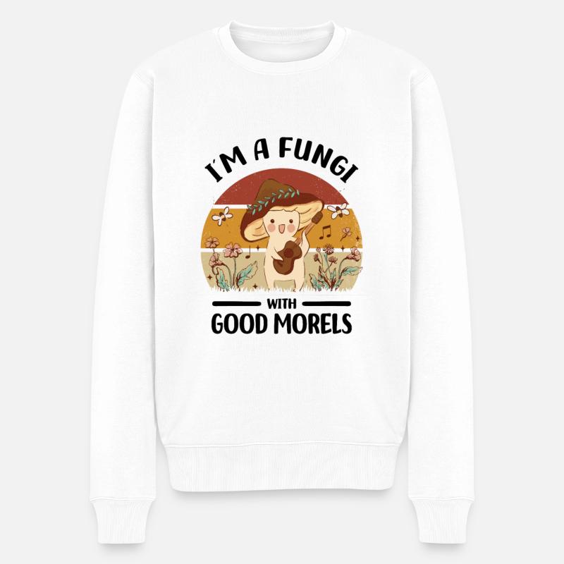 Cueillette de champignons - Pull Premium bio Homme - blanc