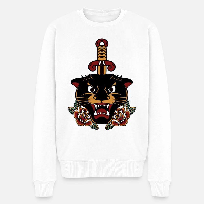 Panthère de la vieille école - Pull Premium bio Homme - blanc