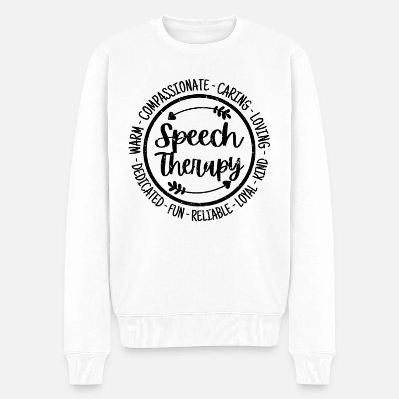 Logopädie - Männer Premium Bio Pullover - Weiß
