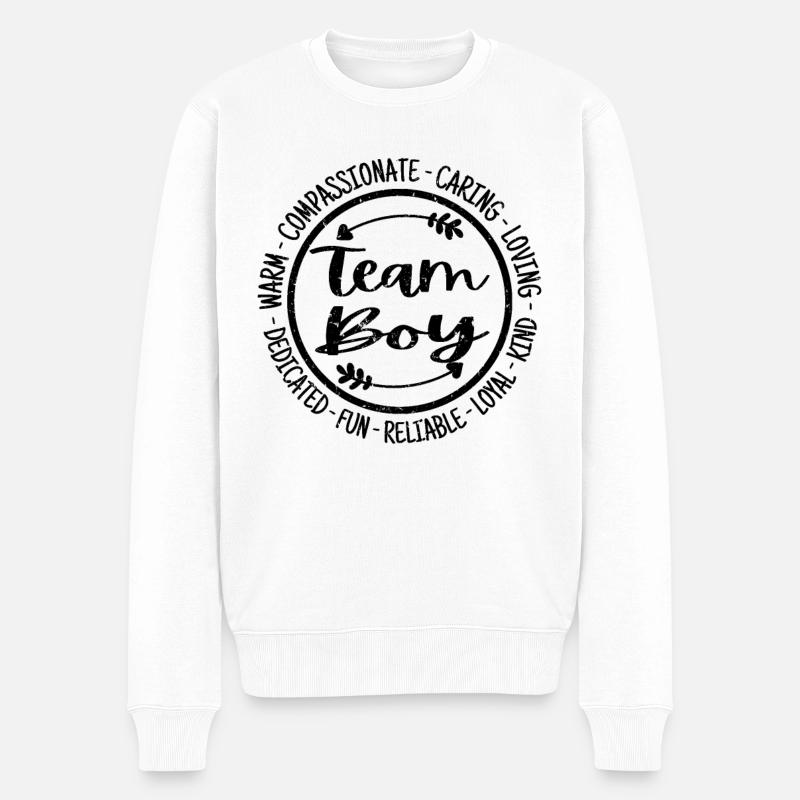 Teamboy - Männer Premium Bio Pullover - Weiß