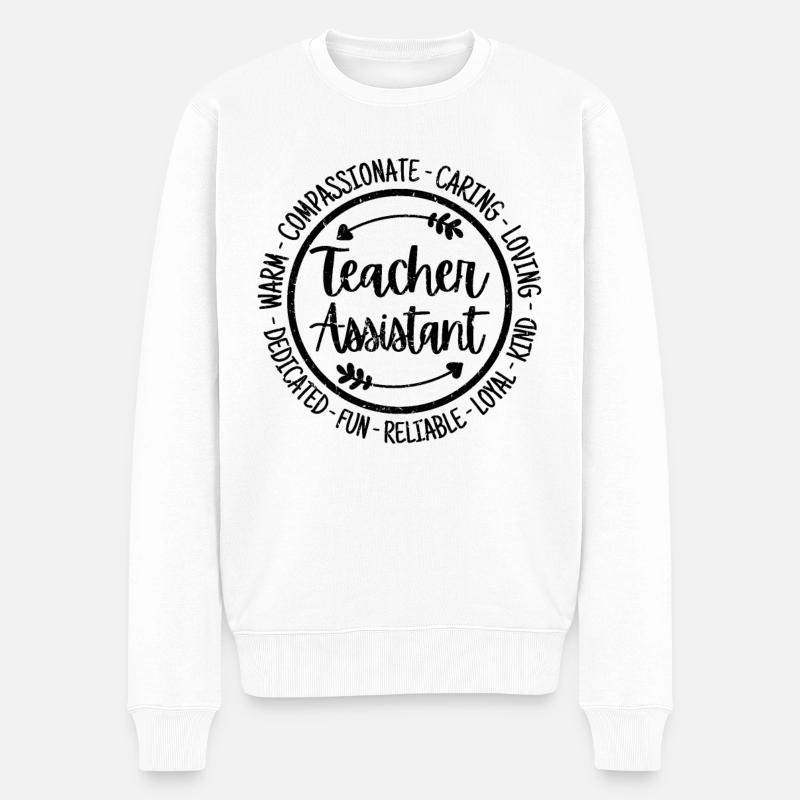 Lehrer Hilfslehrer Assistent lustigLehrer A - Männer Premium Bio Pullover - Weiß