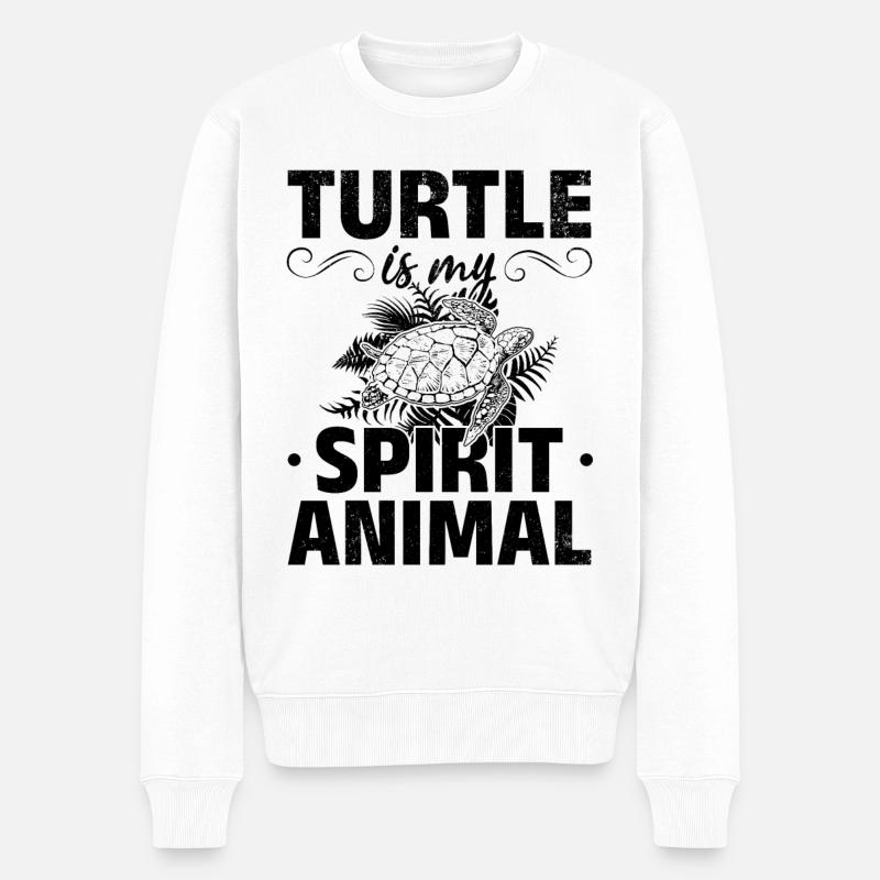 La tortue est mon - Pull Premium bio Homme - blanc