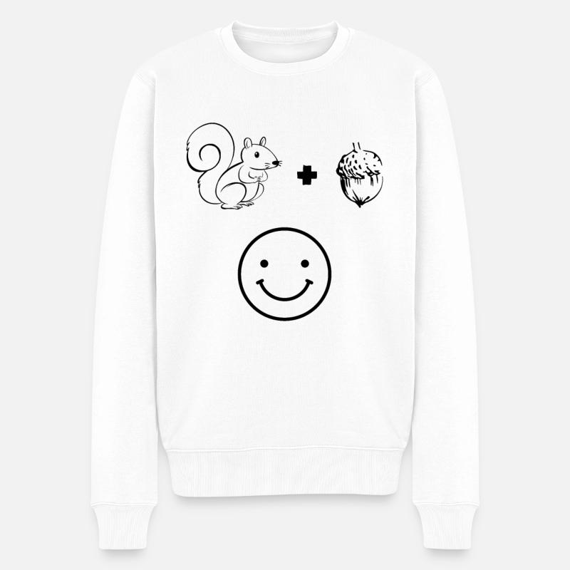 Écureuil mignon + écureuil = - Pull Premium bio Homme - blanc