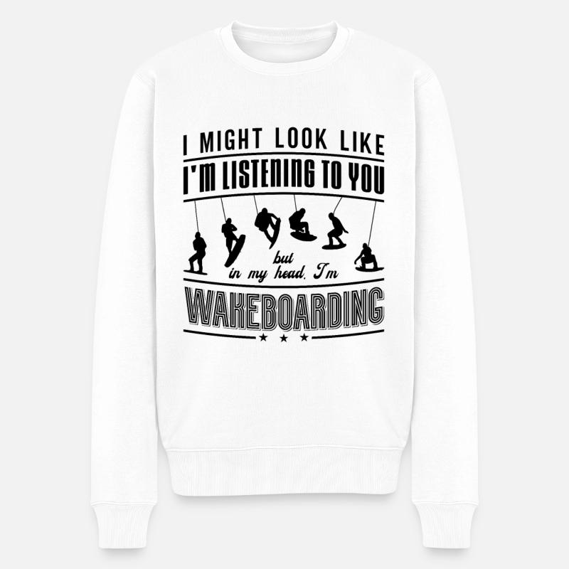 Wakeboard Wakeboarden Wakeboarder Geschenkidee - Männer Premium Bio Pullover - Weiß
