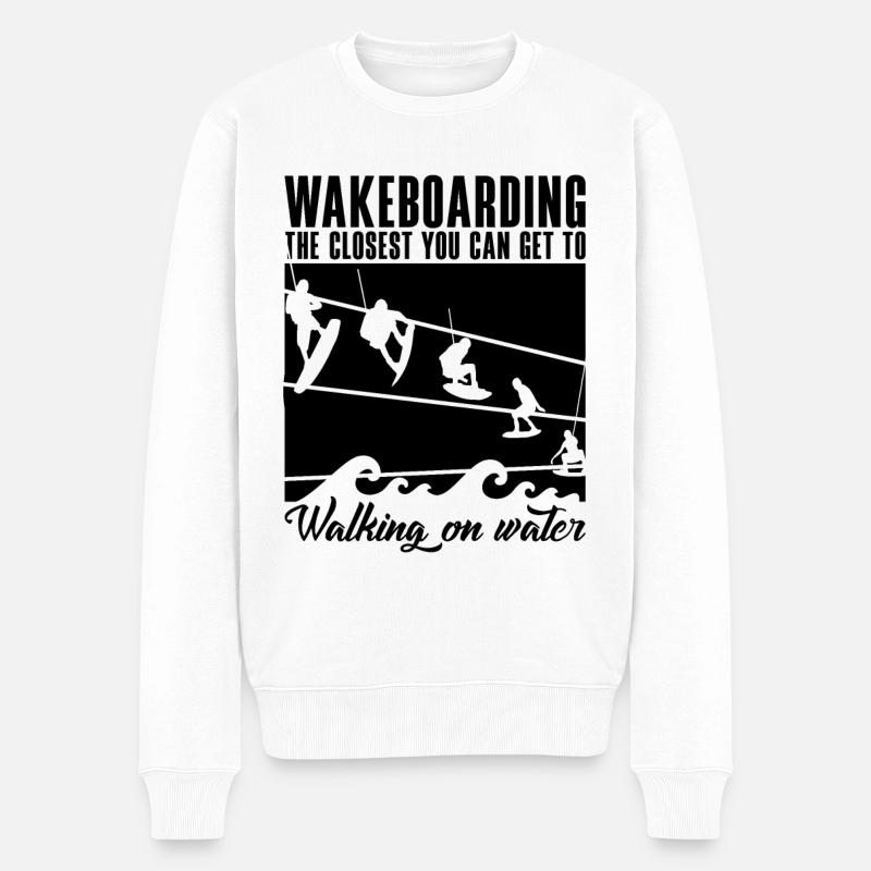 Wakeboard Wakeboarding Wakeboarder Idée Cadeau - Pull Premium bio Homme - blanc