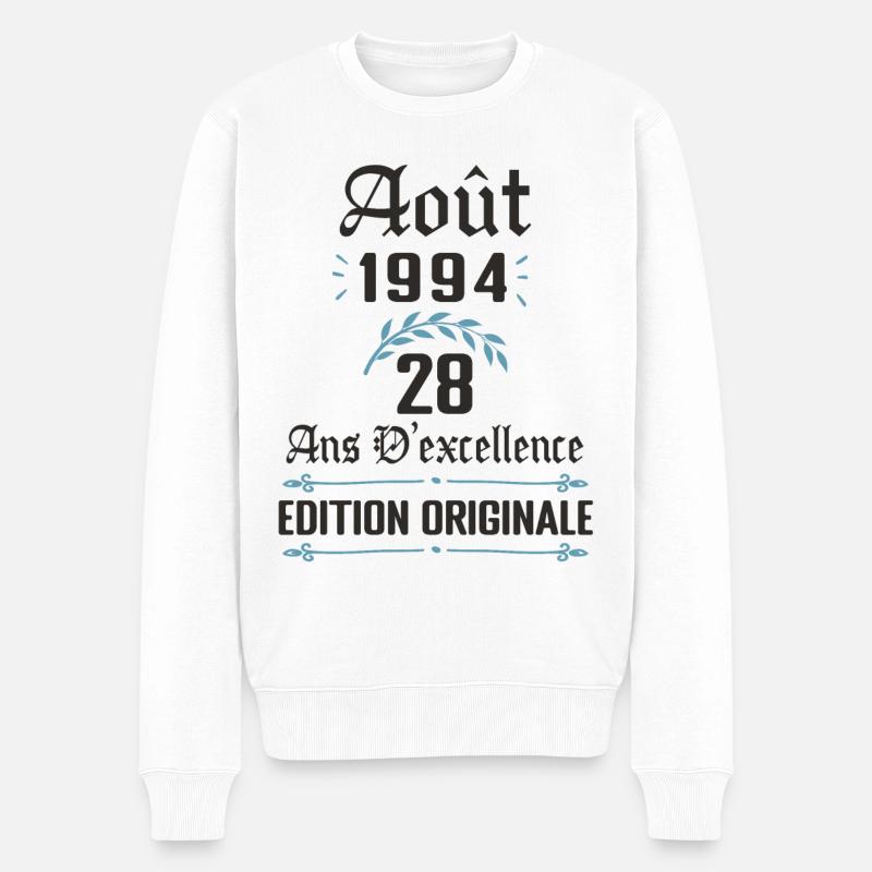 28 ans anniversaire aout 1994 - Pull Premium bio Homme - blanc