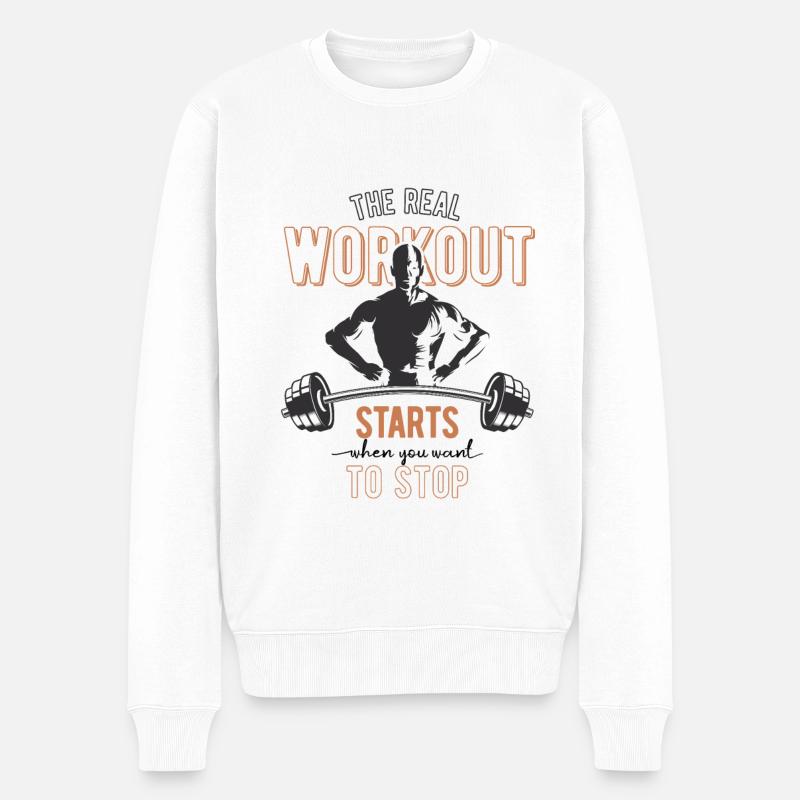 La musculation est ma passion - Pull Premium bio Homme - blanc