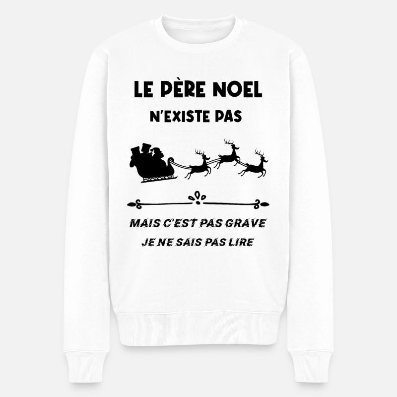 Le Père Noël n’existe pas - Pull Premium bio Homme - blanc