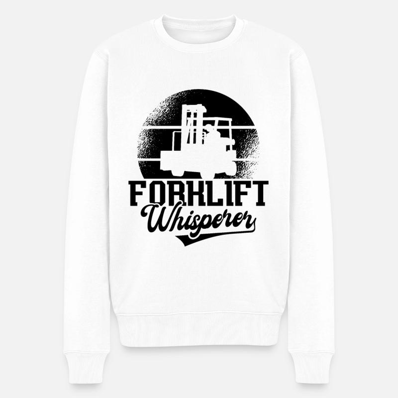 Gabelstapler Staplerfahrer Coole Geschenkidee - Männer Premium Bio Pullover - Weiß