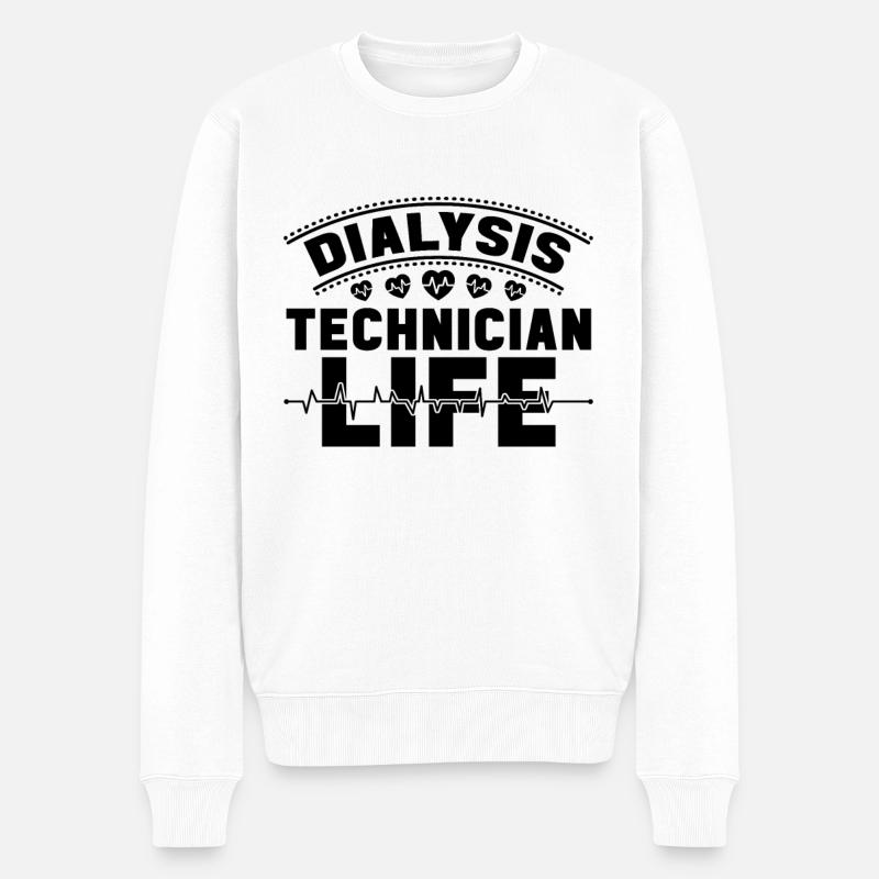 Nephrologie Dialyse Dialysetechniker Geschenkidee - Männer Premium Bio Pullover - Weiß