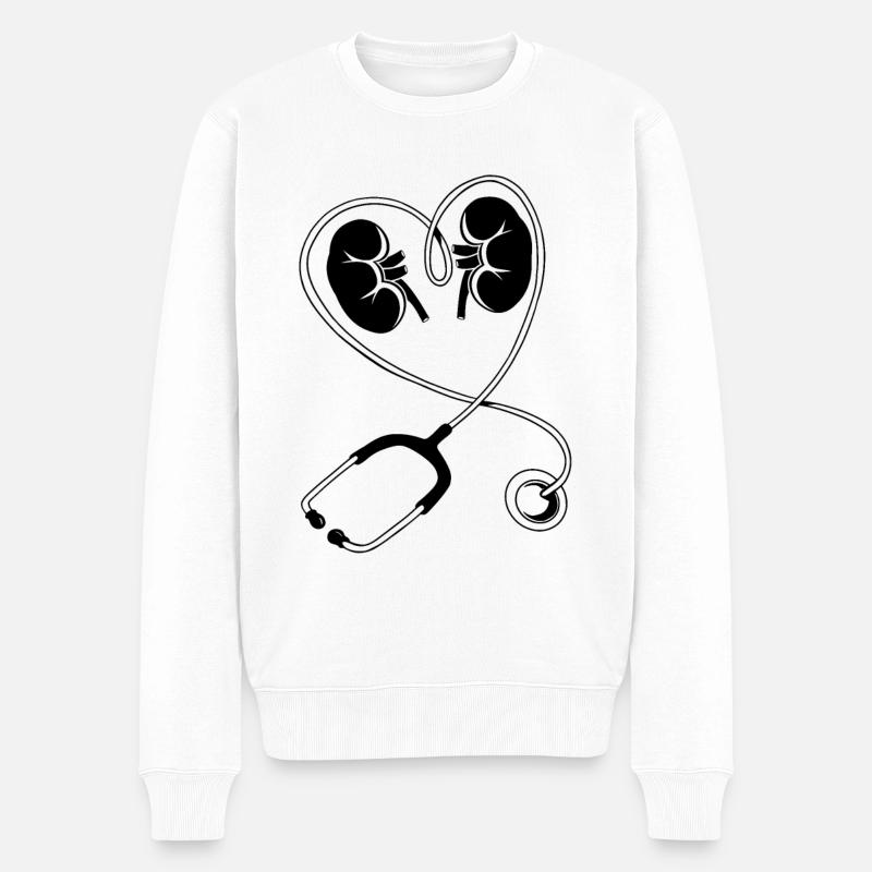 Dialysetechniker Herz Nephrologie Coole Geschenk - Männer Premium Bio Pullover - Weiß