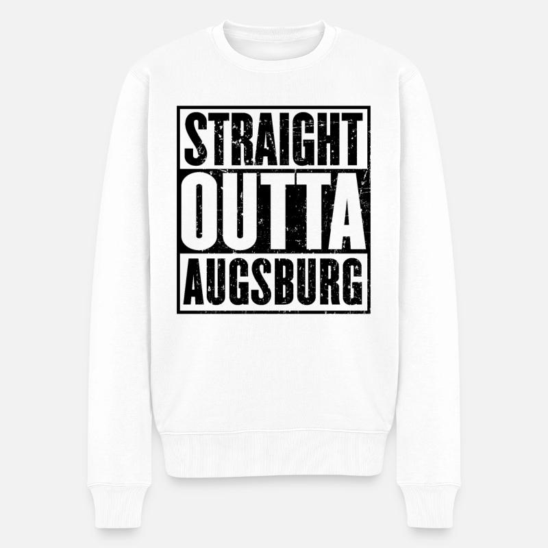 Direkt Outta Augsburg - Männer Premium Bio Pullover - Weiß