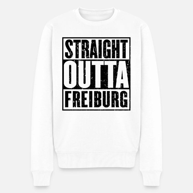 Gerade Outta Freiburg - Männer Premium Bio Pullover - Weiß