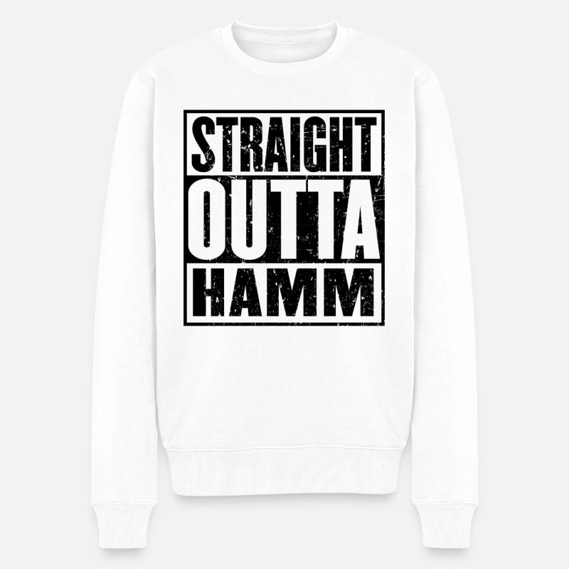 Droite Outta Hamm - Pull Premium bio Homme - blanc