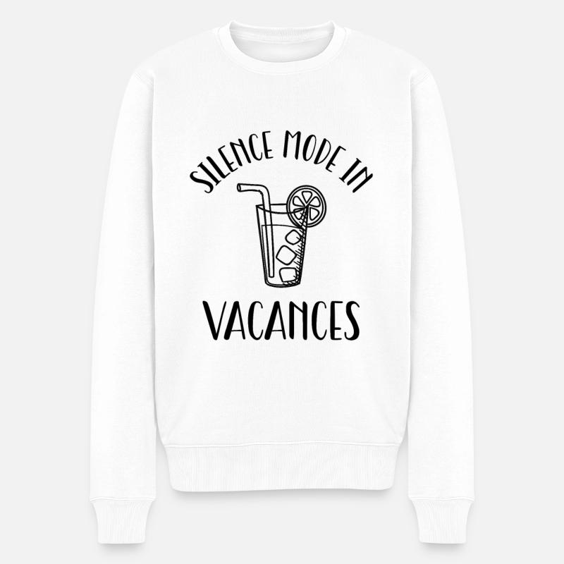 Stillemodus in Vakanz. - Männer Premium Bio Pullover - Weiß