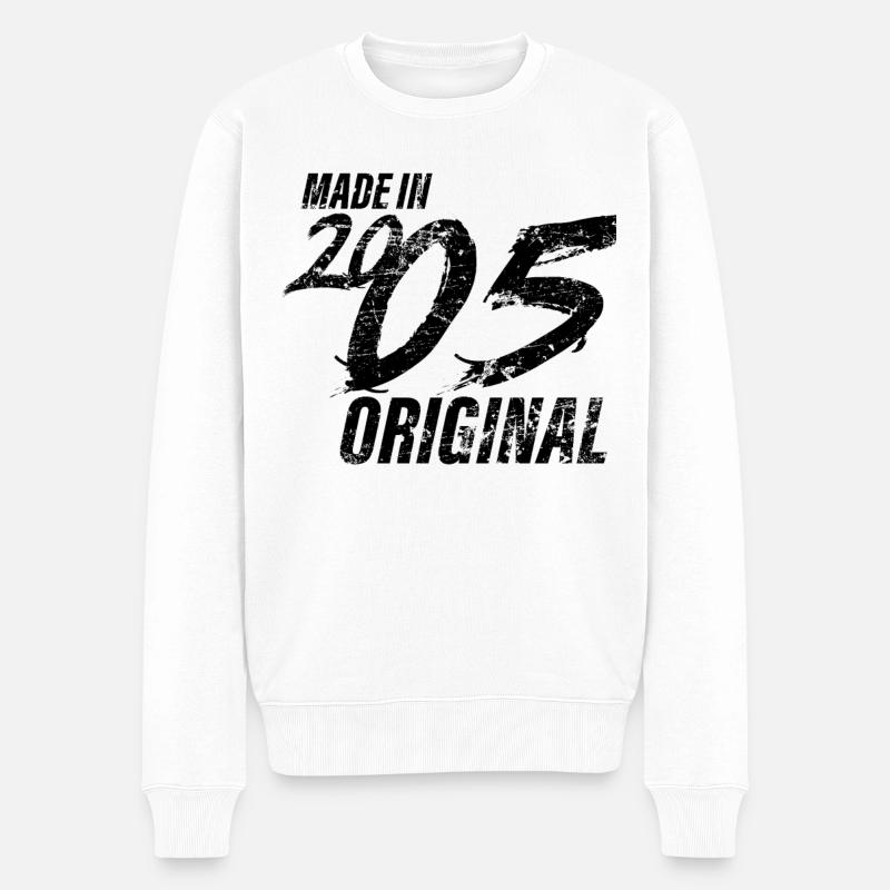 Made In 2005 Geburtsjahr 2005 Geburtstag Damen - Männer Premium Bio Pullover - Weiß