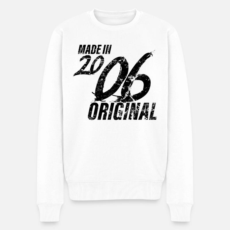 Made In 2006 Geburtsjahr 2006 Geburtstag Damen - Männer Premium Bio Pullover - Weiß