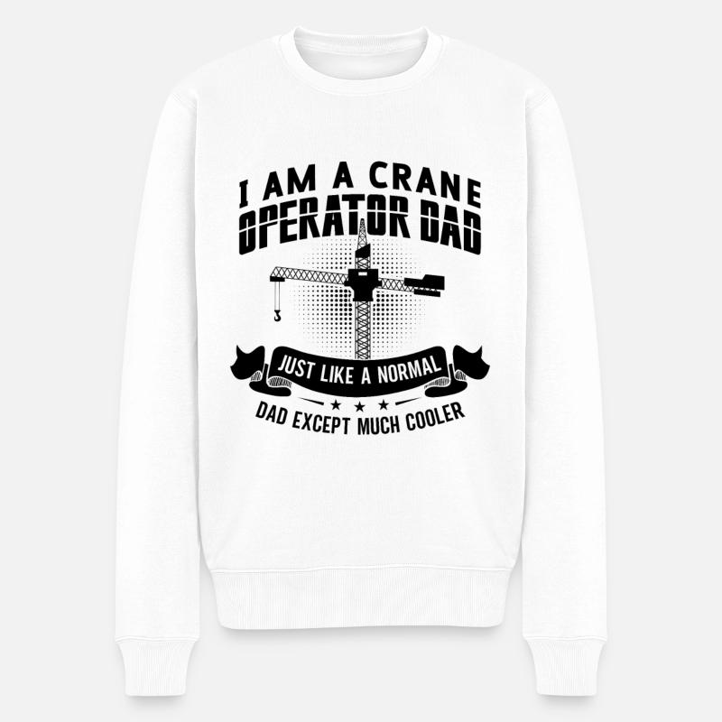 Kranführer Arbeit Bauarbeiter Kran Geschenkidee - Männer Premium Bio Pullover - Weiß