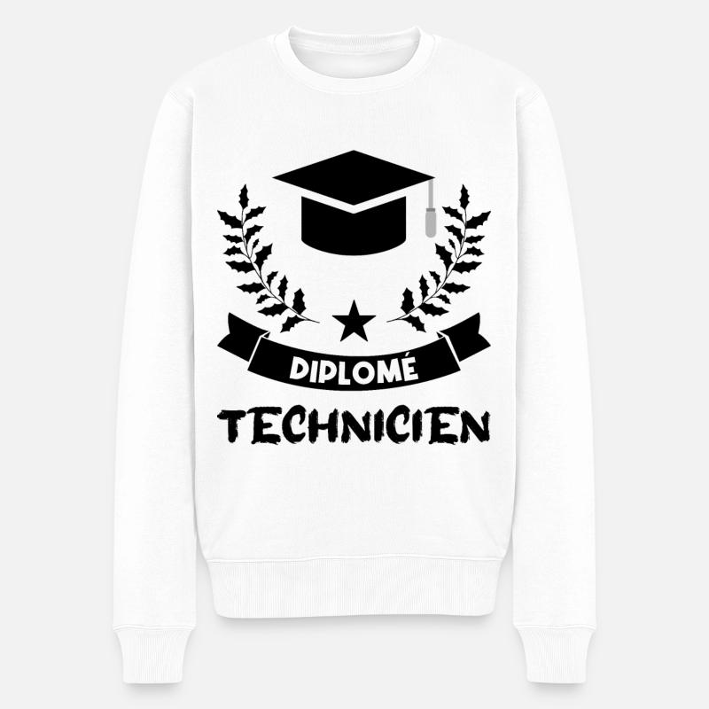 diplômé technicien. - Pull Premium bio Homme - blanc
