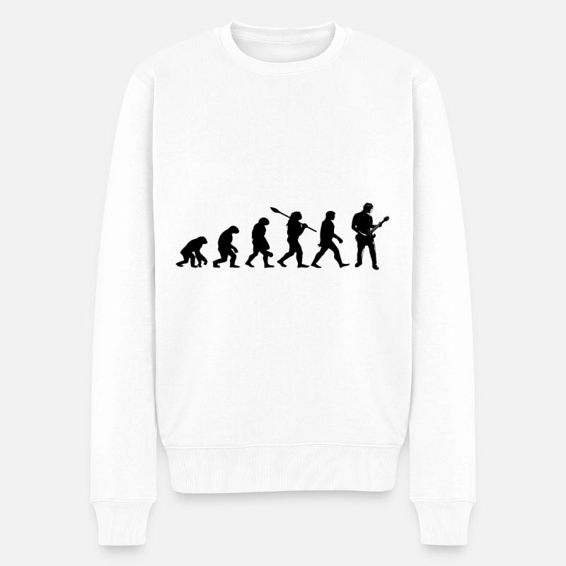 Evolution-Gitarrist - Männer Premium Bio Pullover - Weiß