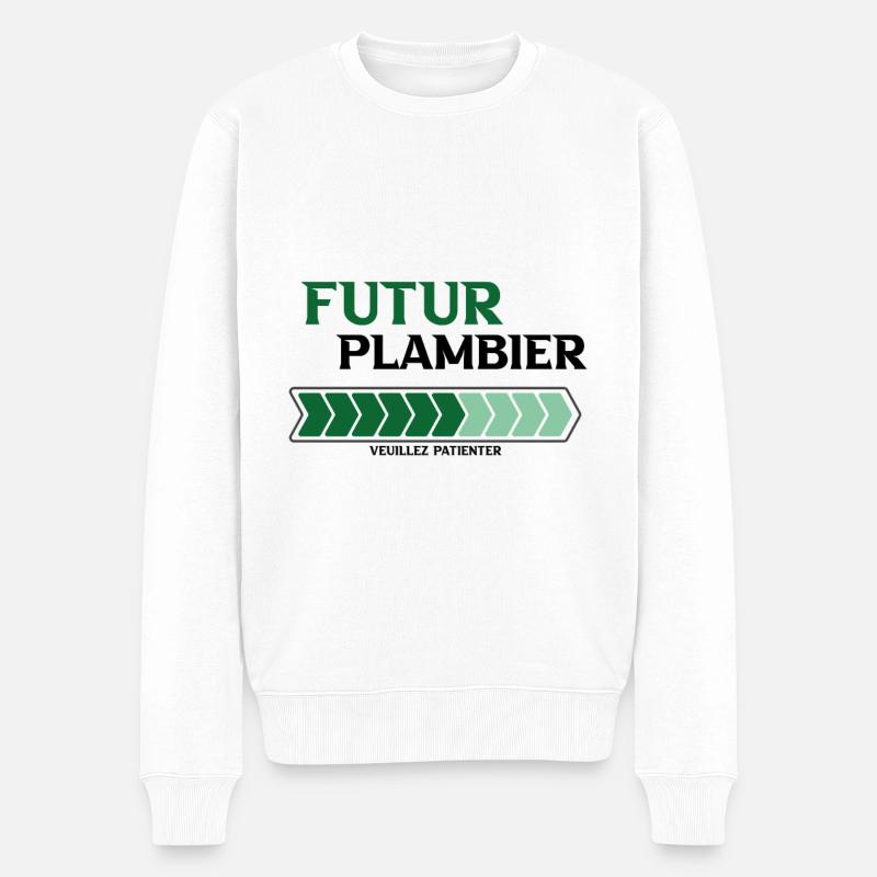 futur plombier - Pull Premium bio Homme - blanc