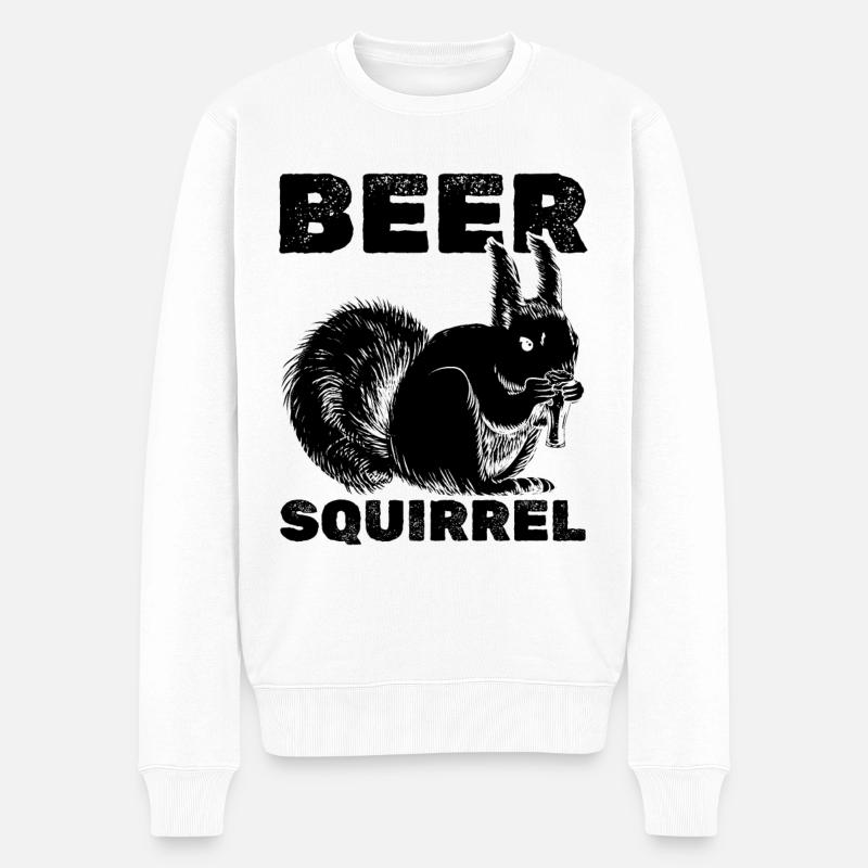 Eichhörnchen Bier-Eichhörnchen - Männer Premium Bio Pullover - Weiß