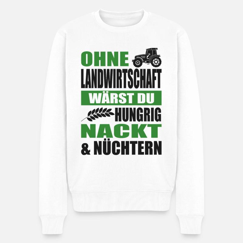 Bauernprotest Bauerndemo Trecker-Demo Landwirt - Männer Premium Bio Pullover - Weiß