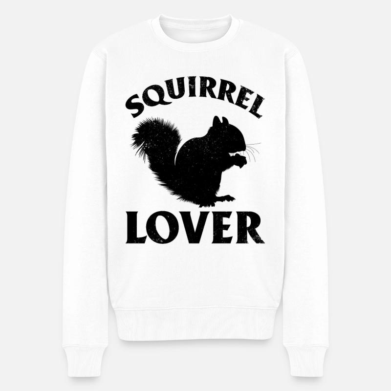 Eichhörnchen Liebhaber Cooles Eichhörnchen - Männer Premium Bio Pullover - Weiß