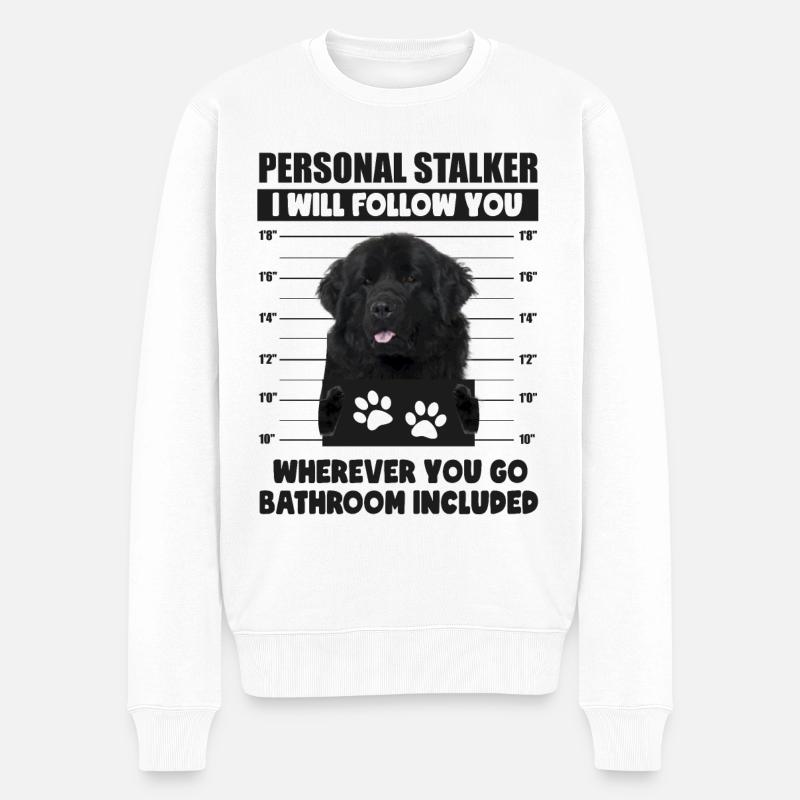 Persönlicher Stalker-Hund, Flat Coated Retriever, Geschenk - Männer Premium Bio Pullover - Weiß
