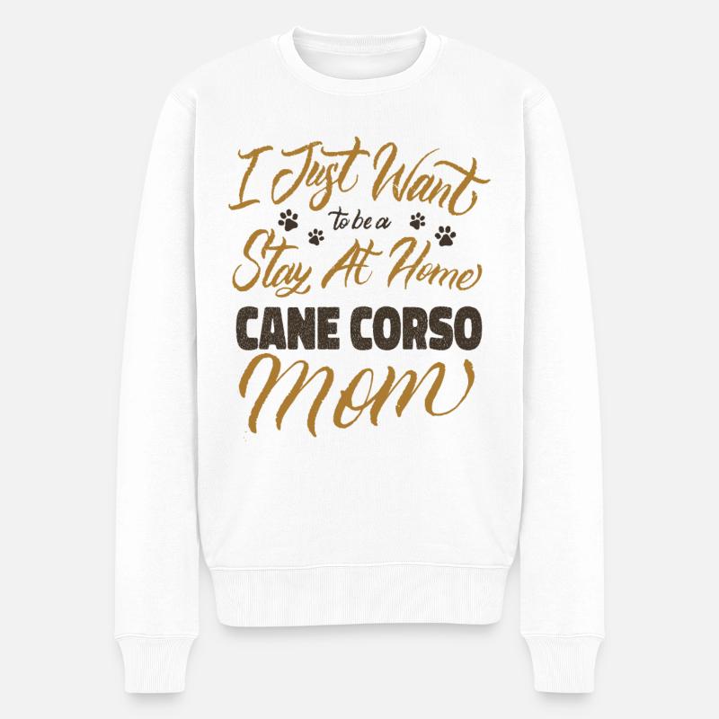 Restez à la maison Cane Corso Maman - Pull Premium bio Homme - blanc