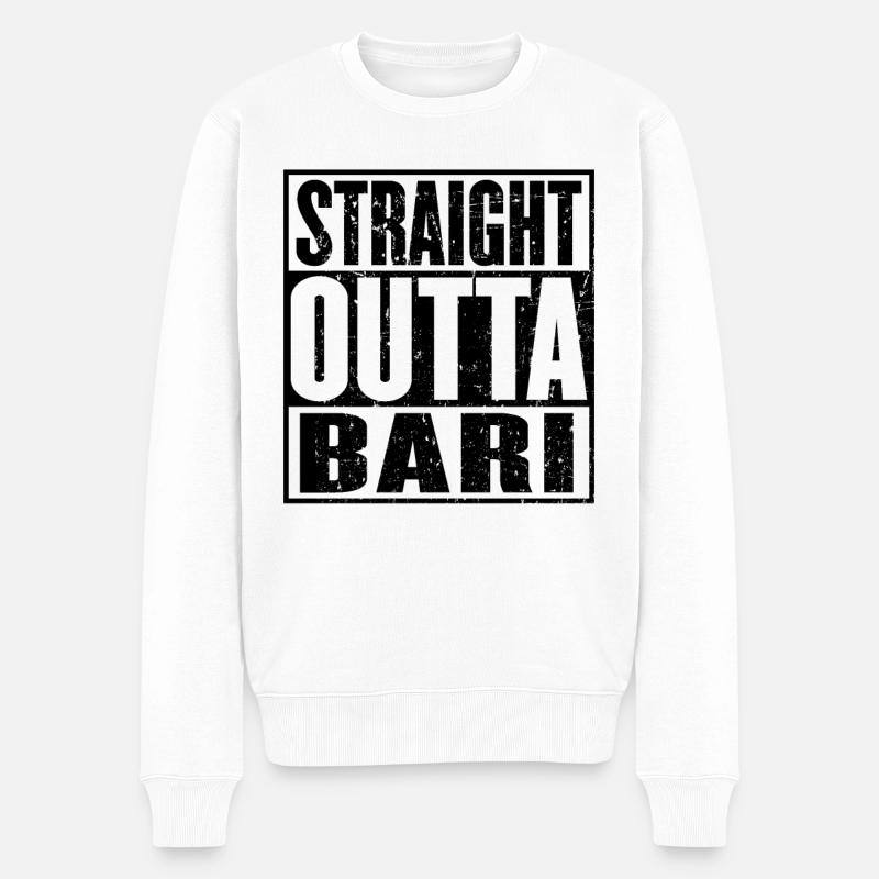 Gerade Outta Bari - Männer Premium Bio Pullover - Weiß
