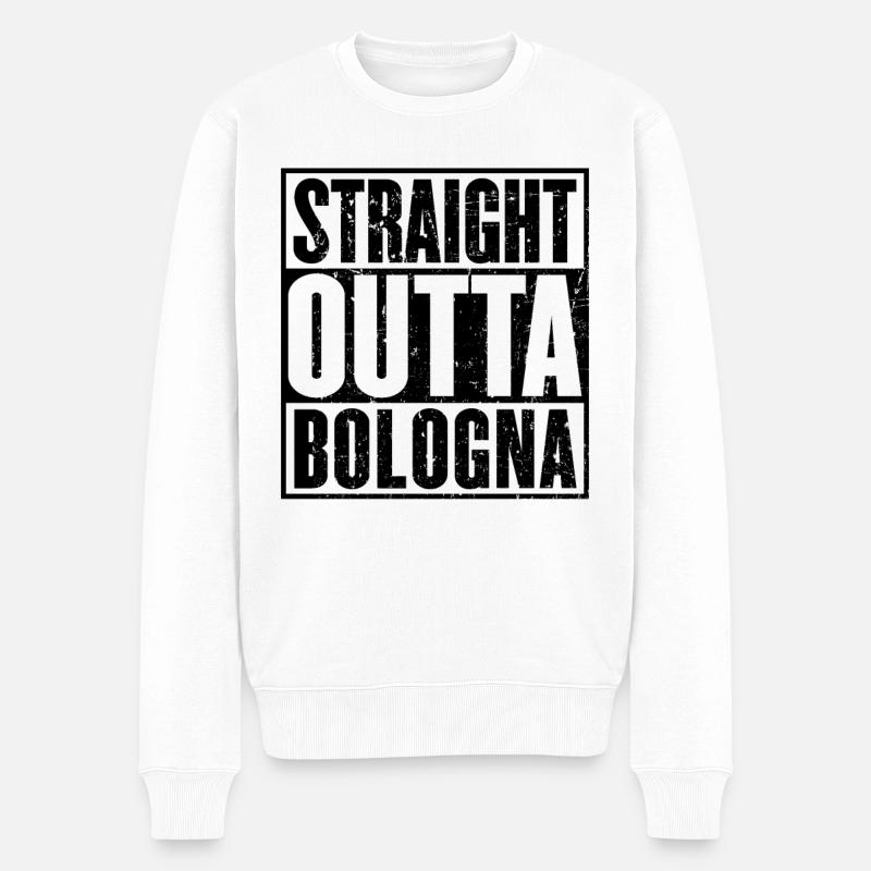 Gerade Outta Bologna - Männer Premium Bio Pullover - Weiß