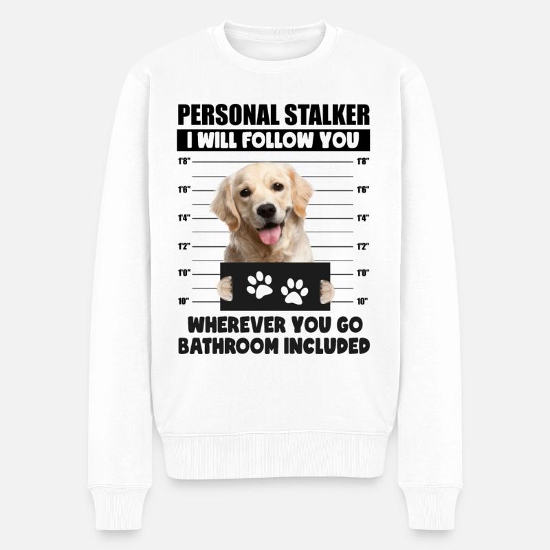Persönlicher Stalker-Hund, Golden Labrador Retriever - Männer Premium Bio Pullover - Weiß