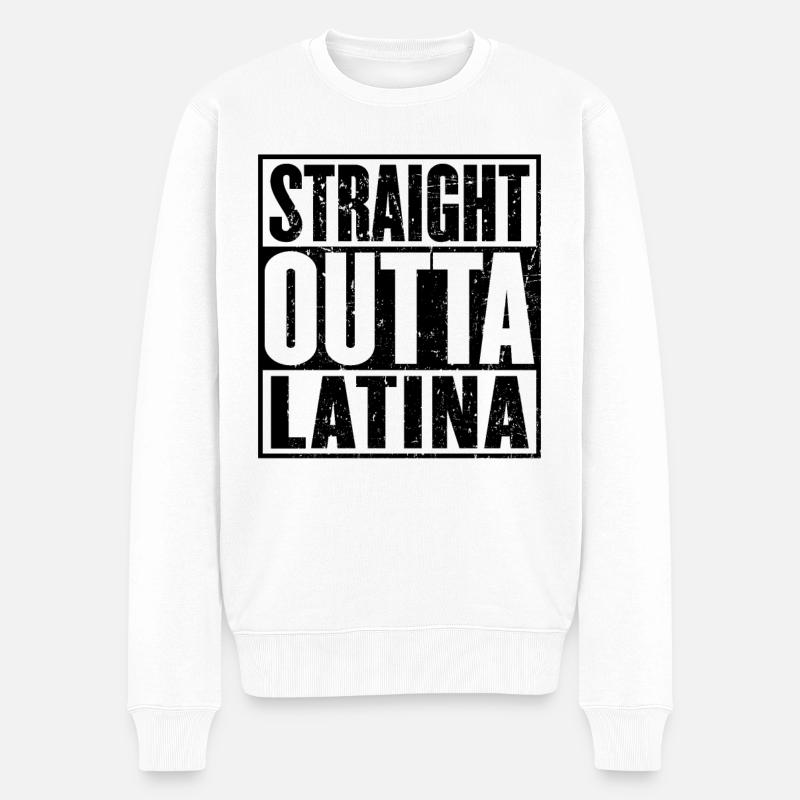 Gerade Outta Latina - Männer Premium Bio Pullover - Weiß