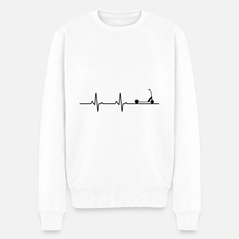 Scooter stunts Herzschläge - Männer Premium Bio Pullover - Weiß
