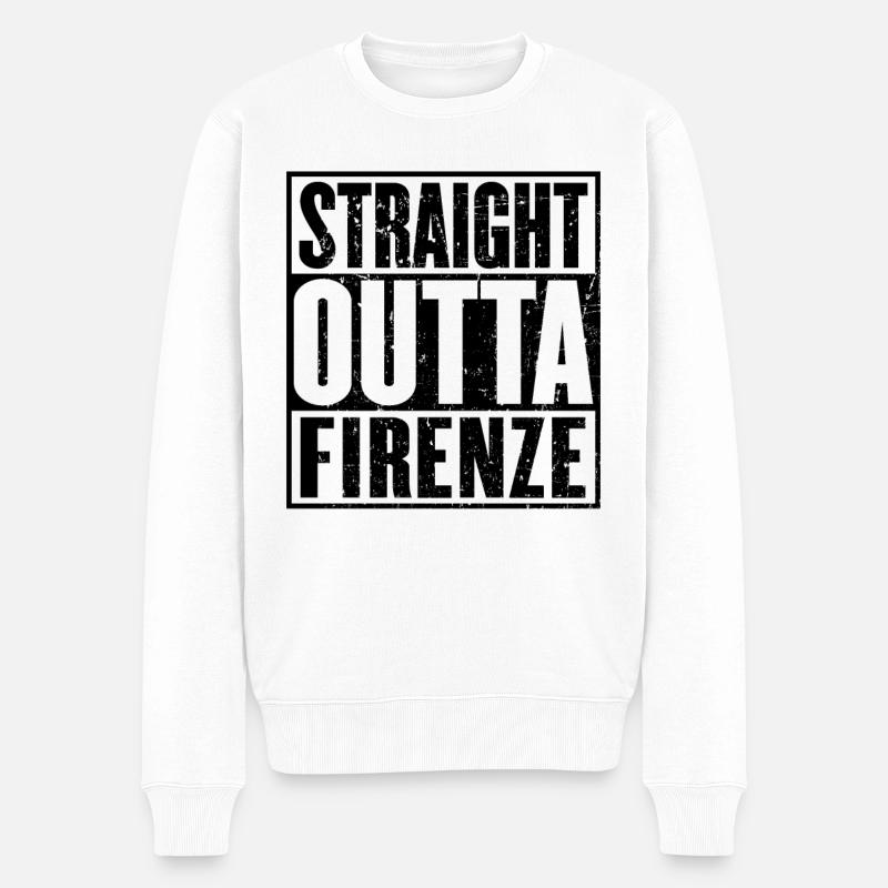 Gerade Outta Firenze - Männer Premium Bio Pullover - Weiß