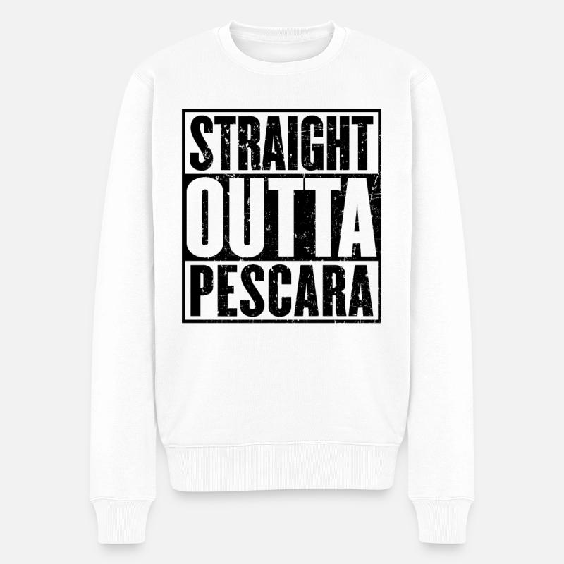 Gerade Outta Pescara - Männer Premium Bio Pullover - Weiß