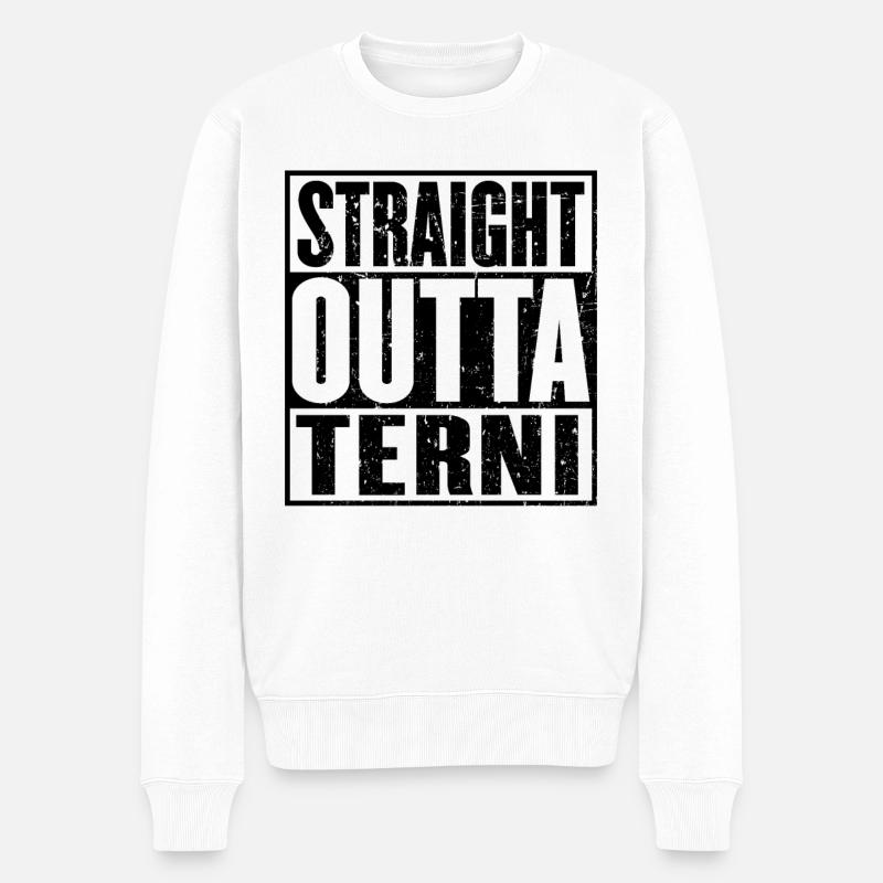 Droite Outta Terni - Pull Premium bio Homme - blanc
