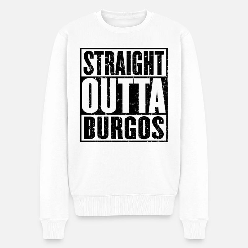 Direkt Outta Burgos - Männer Premium Bio Pullover - Weiß